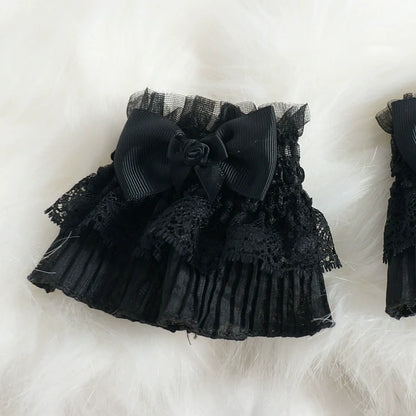 MaoJiang Handmade - Gothic Lolita Cuffs Black Rose Lace Cross Stretch Handcuff