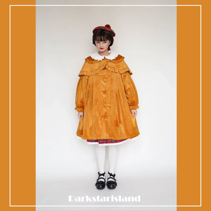 Dark Star Island - Winter Lolita Cape Velvet Antique Lolita Coat