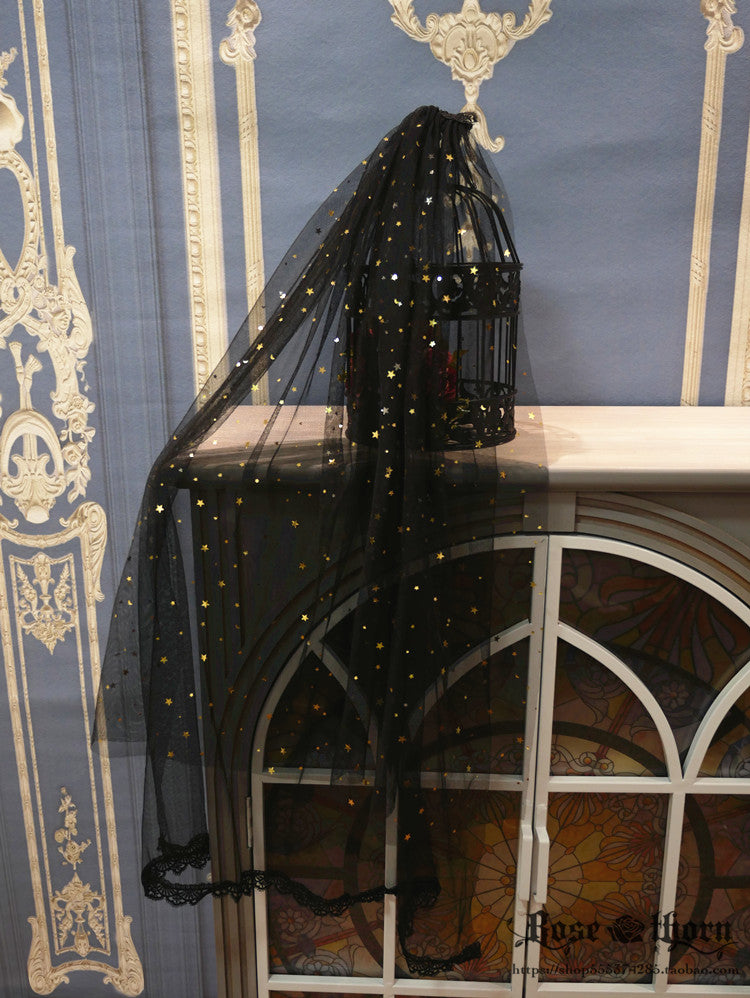 Rose Thorn - Twinkle Veil Lolita Halloween Witch Hat