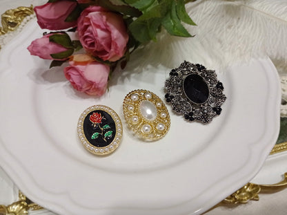 Miss Point - French Rose - Lolita Brooch and Waist Tie