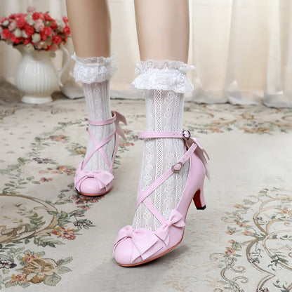 Sosic - Wind Tide Rumors - Cross-Strap Sweet Lolita Handmade Shoes