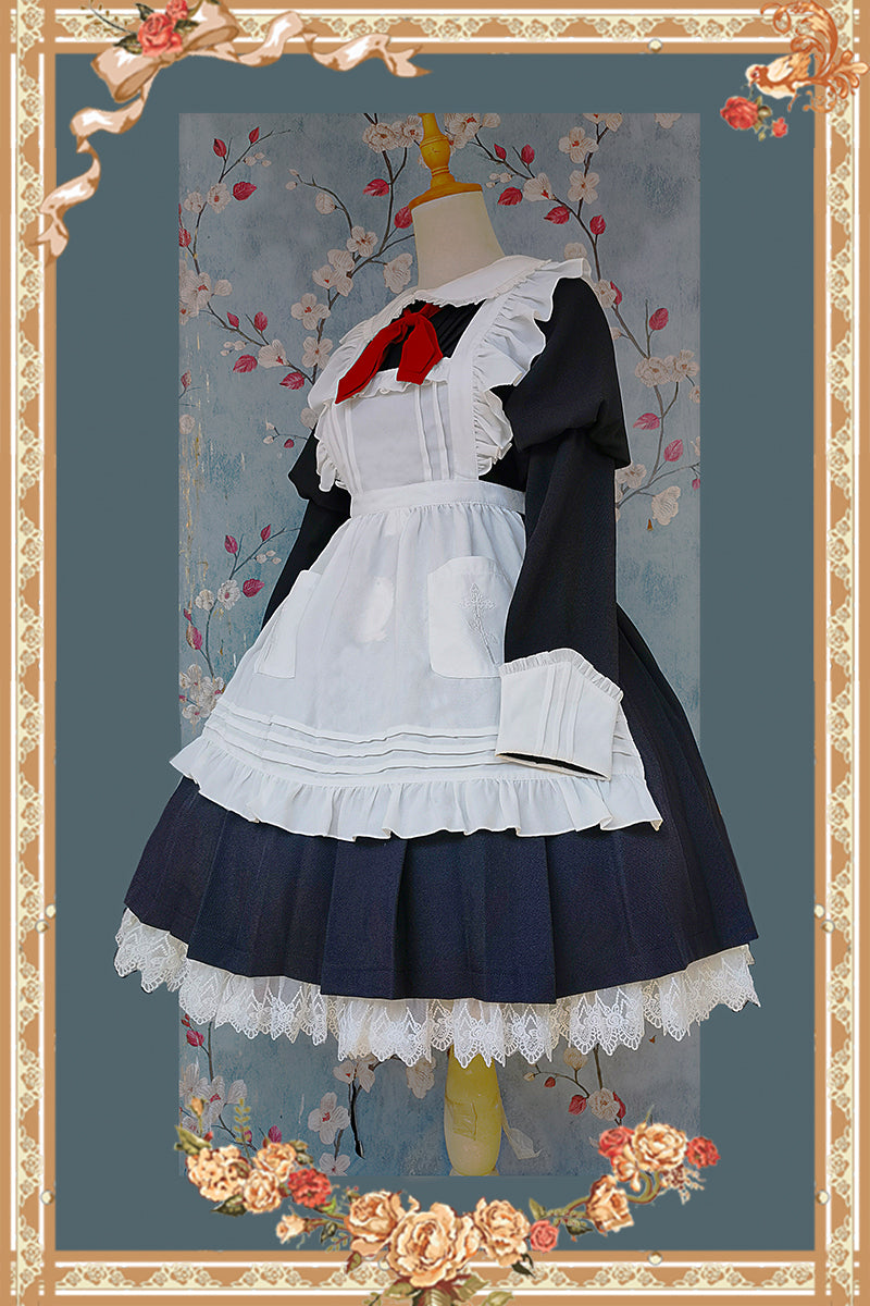 Infanta - Suliko - Maid Lolita OP Set with Soldier Style Waist Pack and Apron