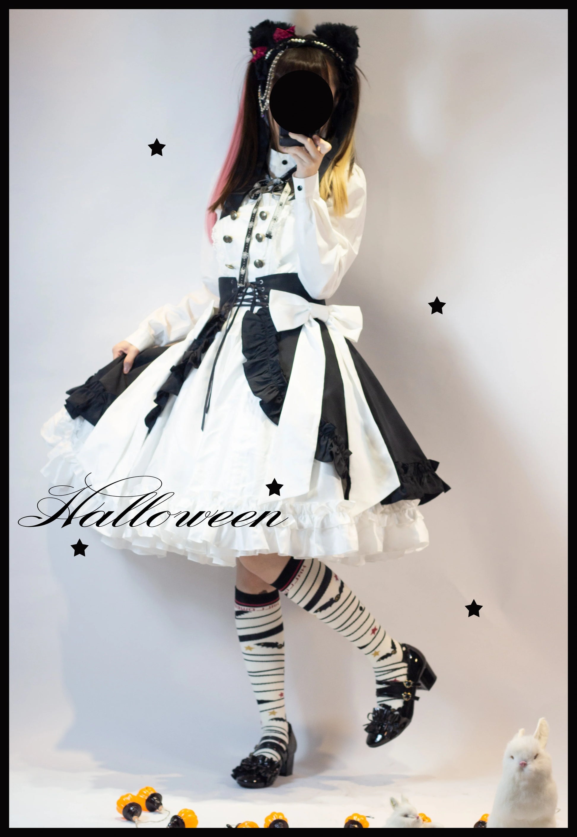 Yukines Box - Gothic Lolita Halloween Pumpkin Bat Socks