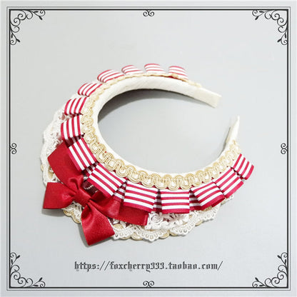 Foxcherry-Sweet Lolita Striped Maid Headdress Multicolors