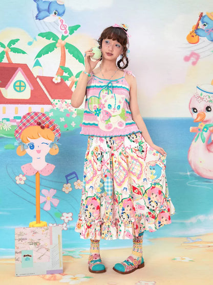 Retro print skirt【s0000009531】