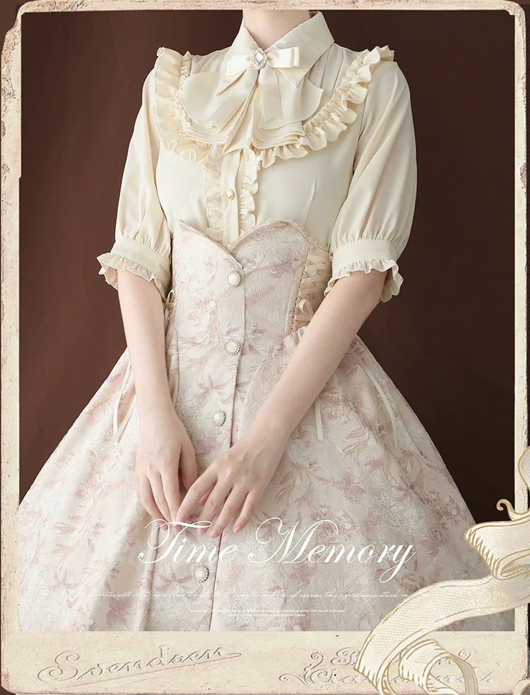 Time Memory - Earl Girl - Chiffon Classic Lolita Shirt, Mid-Length Mutton Sleeves