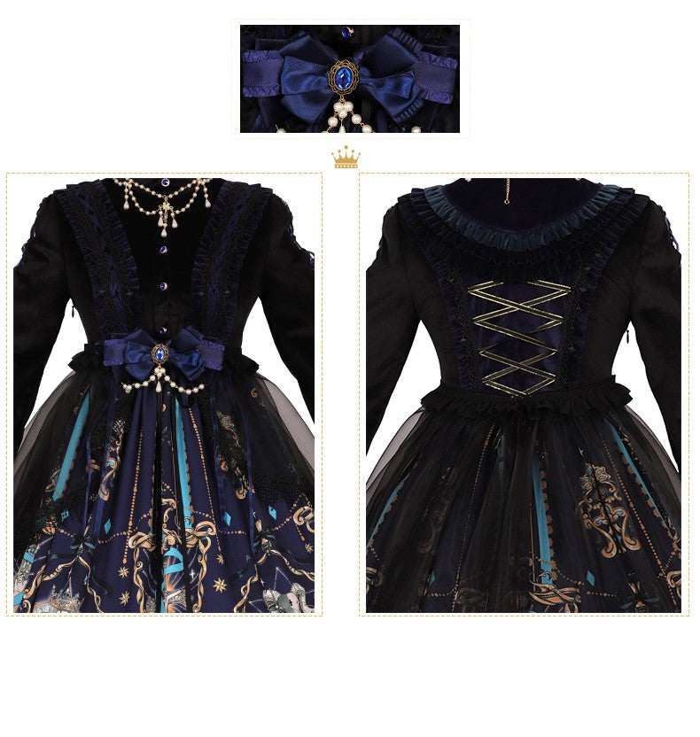 YingLuoFu - God Redemption - Retro Gothic OP, Printed Dress