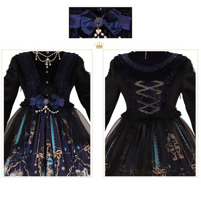 YingLuoFu - God Redemption - Retro Gothic OP, Printed Dress