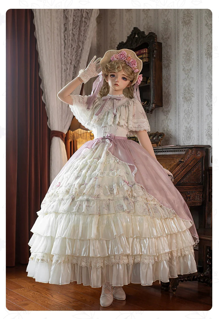With PUJI - Nanke - Edwardian Collar Classic Lolita OP Dress Outfit
