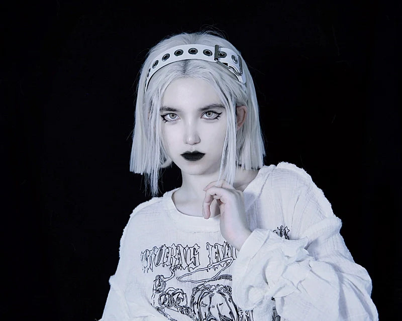 Strange Sugar - Gothic Lolita KC Faux Leather Punk Lolita Hair Accessories