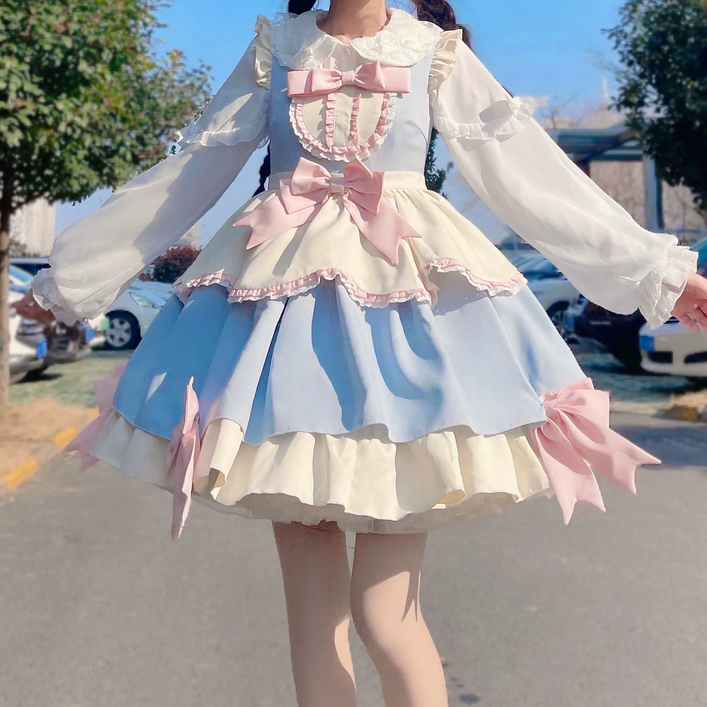 DMFS Lolita - Sweet Lolita Blouse Double-layered Puff Sleeves Lolita Shirt