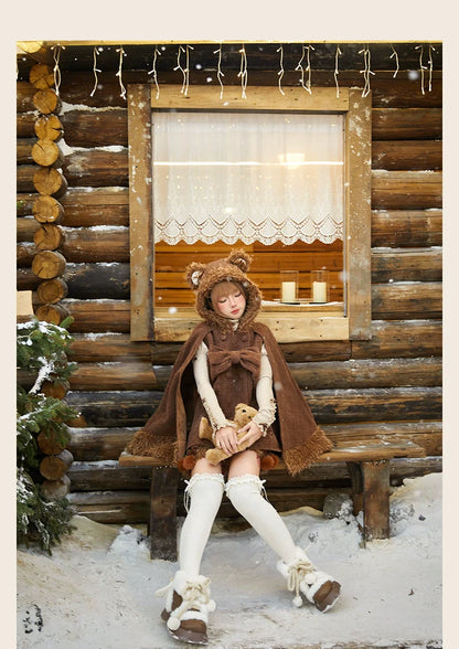 Tan Tuan - Rabbit & Bear - Winter Kawaii Lolita Cape and Shorts