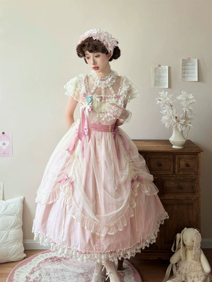 Uncle's Workshop - Fluttering Cherry Spring Strings - Cotton Sweet Lolita JSK Dress