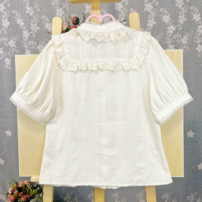 DMFS Lolita - Sweet Lolita Blouse Cotton Summer Short Sleeve Shirt