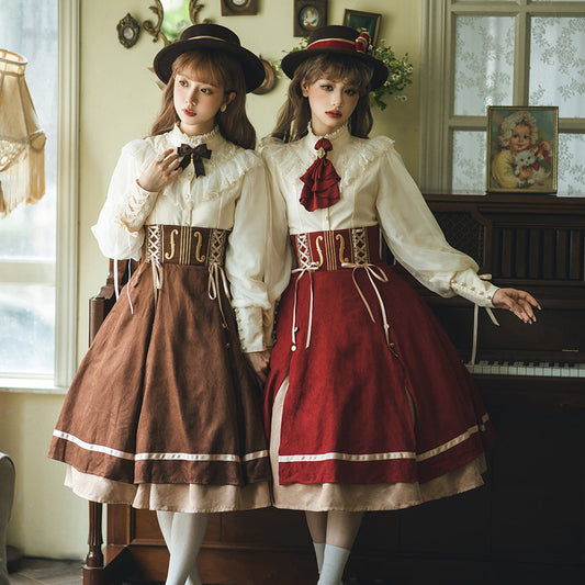 Miss Point - Golden Movement - Elegant Lolita Fishbone Skirt Customized