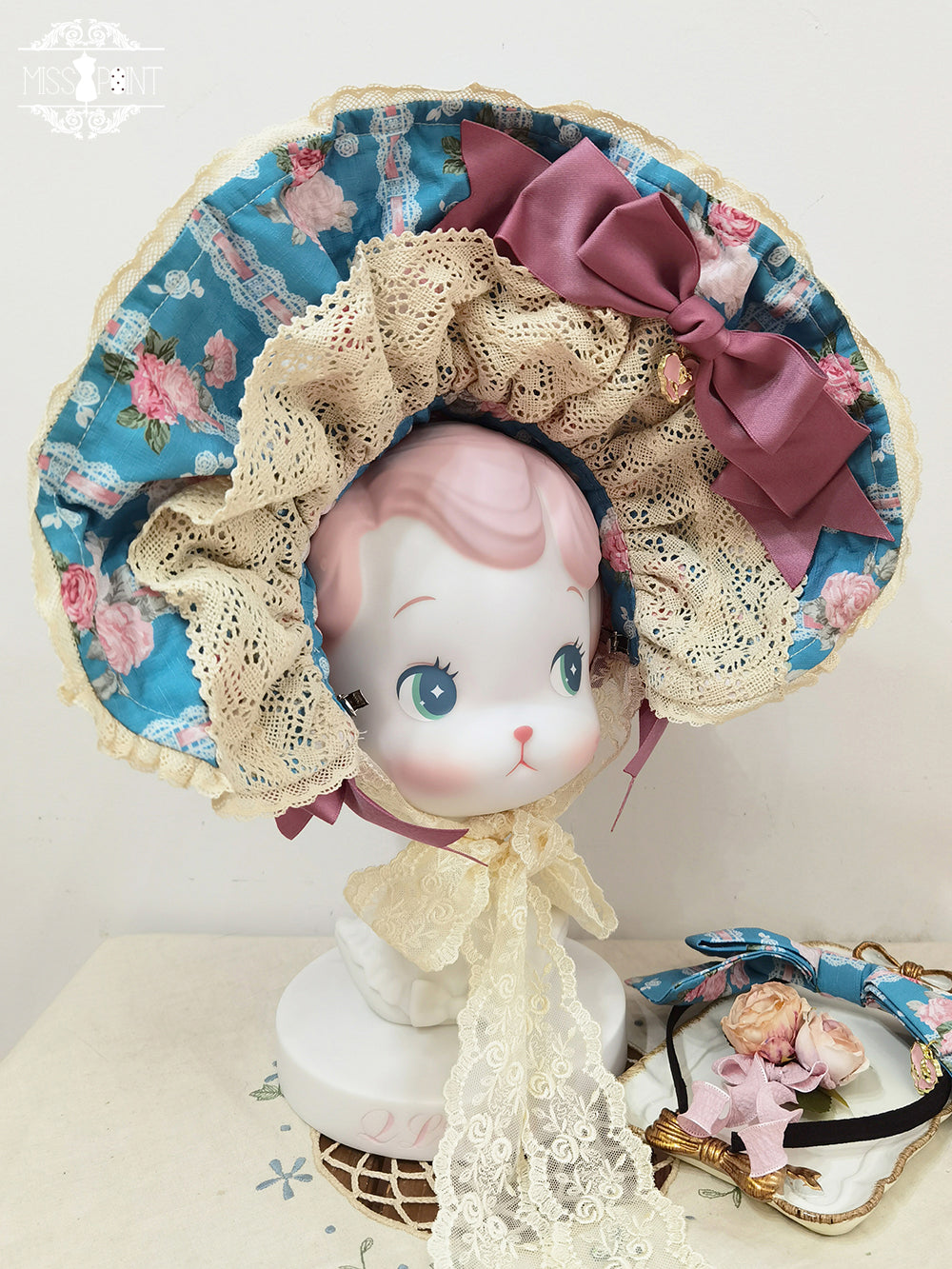 Miss Point - Lilyka Garden - Classic Lolita Headdress and Necklace Brooch Bow Trailing