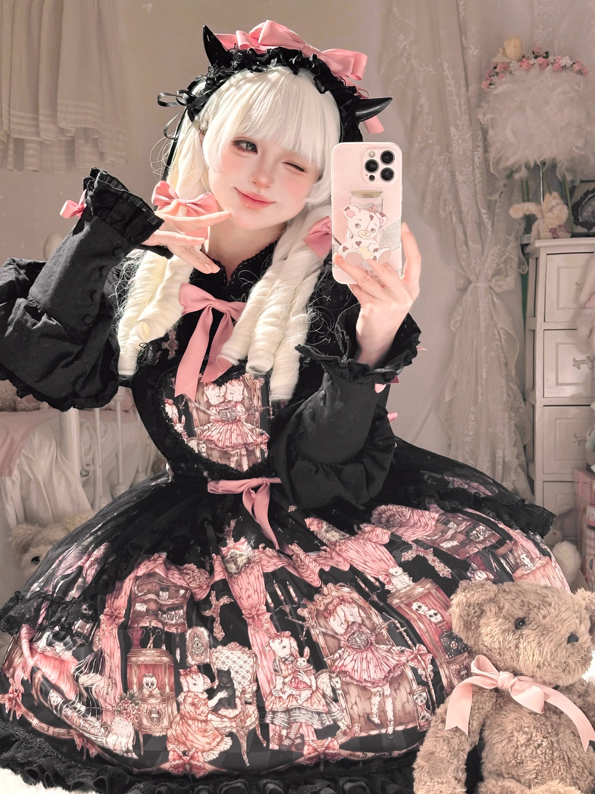 Uncle's Workshop - Missing Lamb Case - Gothic Lolita Dress Set with Sheep Prints