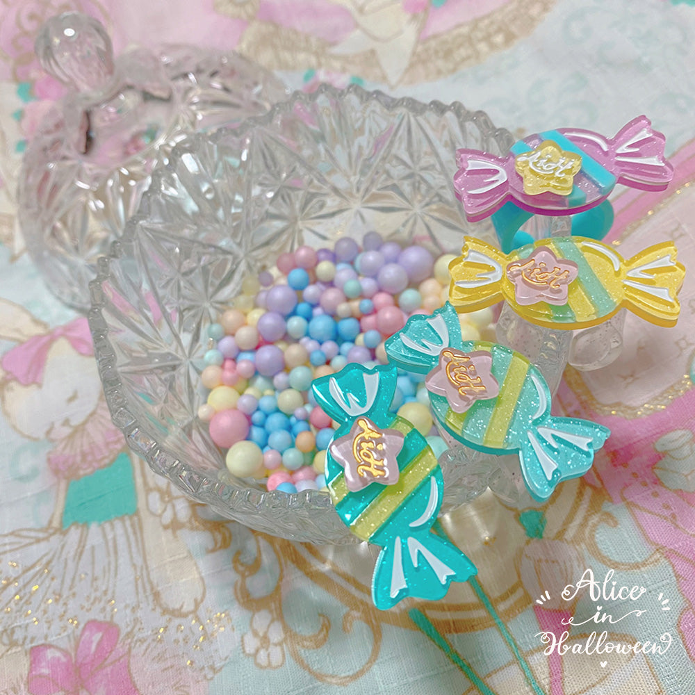 Halloween Alice - Rainbow Candy - Sweet Lolita Ring Hairclip