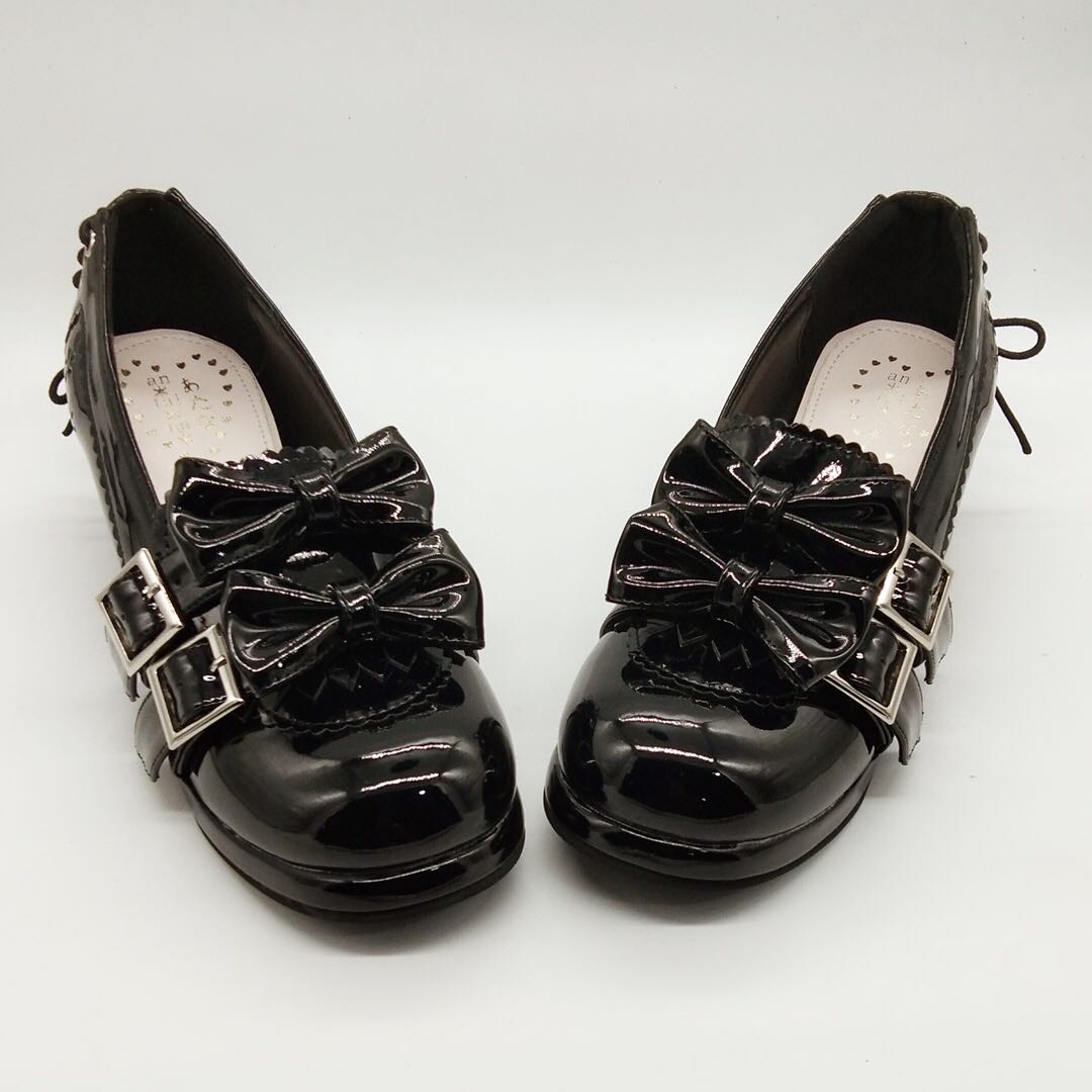 Antaina - Sweet Lolita Mary Jane Shoes Shiny Bow Shoes