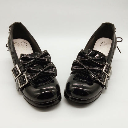 Antaina - Sweet Lolita Mary Jane Shoes Shiny Bow Shoes