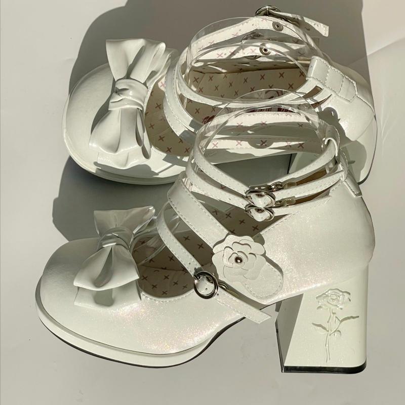 Dreamland - Whispers of the Rose - Daily Lolita Platform Heels Shoes with Relief Rose