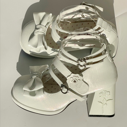 Dreamland - Whispers of the Rose - Daily Lolita Platform Heels Shoes with Relief Rose