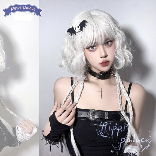 Pippi Palace - Lolita Curly Wig White Braid Wig