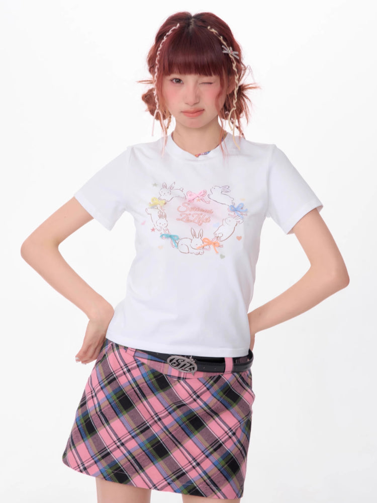 Round neck print short sleeve T-shirt【s0000007534】