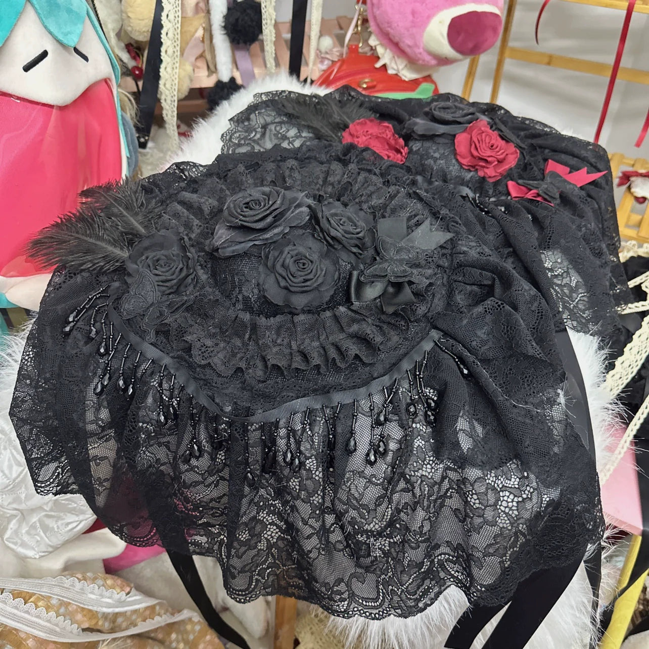 Chestnut Lolita - Gothic Lolita Hat Widow Hat Black Headdress