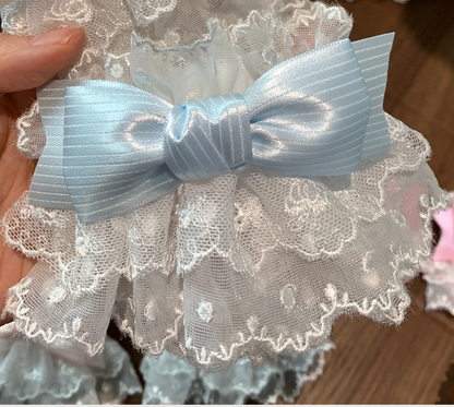 Roji Roji - Sweet Lolita Lace Bow Cuffs, Elastic Wrist