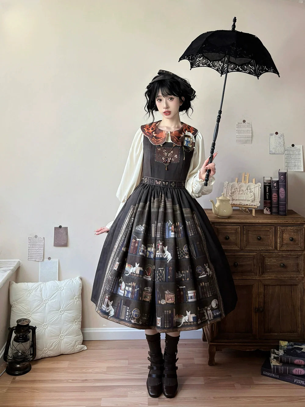 Miss Point - German Bookshelf - Classic Lolita Printed JSK Dress