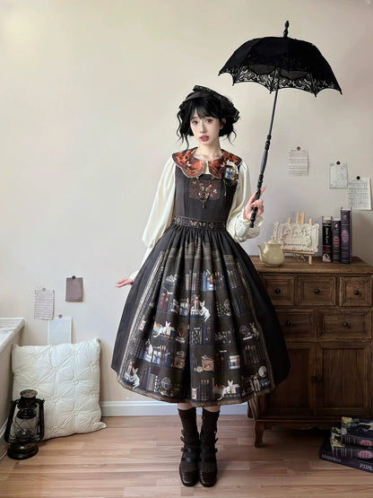 Miss Point - German Bookshelf - Classic Lolita Printed JSK Dress
