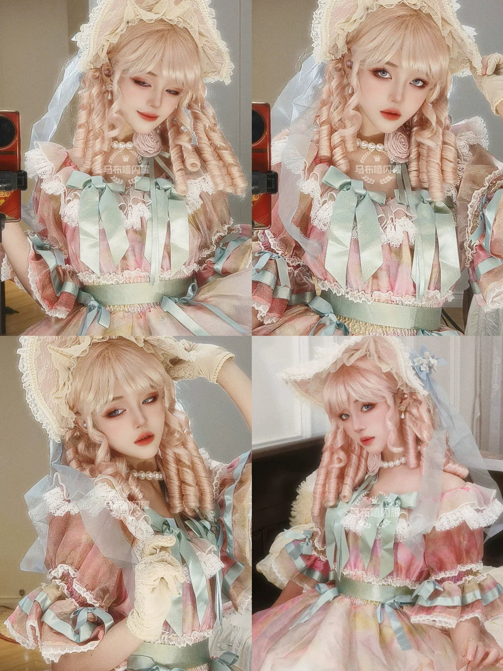 Mabuxi - Retro Lolita Wig Elegant Roman Curls Gorgeous Court Wigs