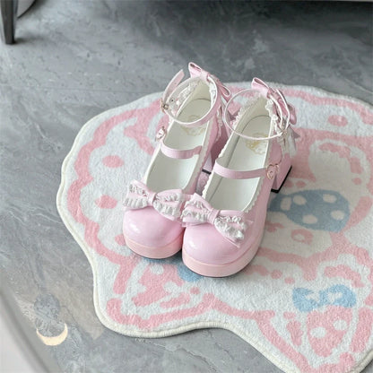 Jiangjiang Biscuit - Elegant Lolita High Heel Shoes Round Toe Low Cut