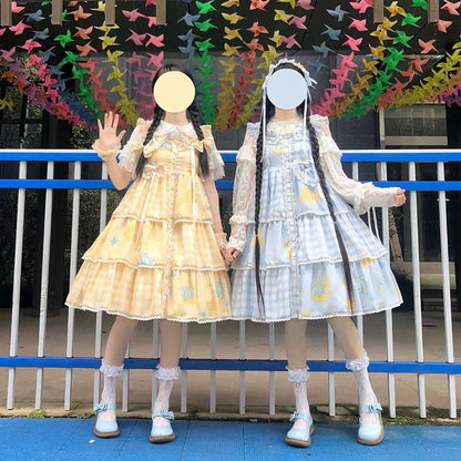 Sakurada Fawn - Lolita Sweetheart Cute Snowflake Chiffon Blouse