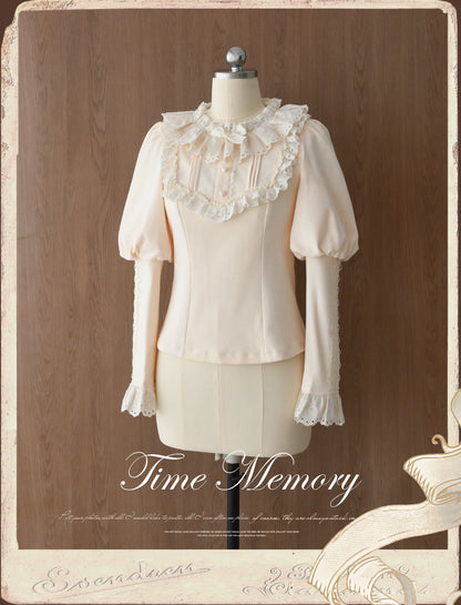 Time Memory - Cozy and Warm - Elegant Lolita Shirt Slimming Mutton Sleeves Blouse