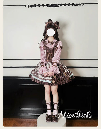 Alice Girl - Bear Chocolate Bar - Kawaii Lolita JSK & Salopette Dress