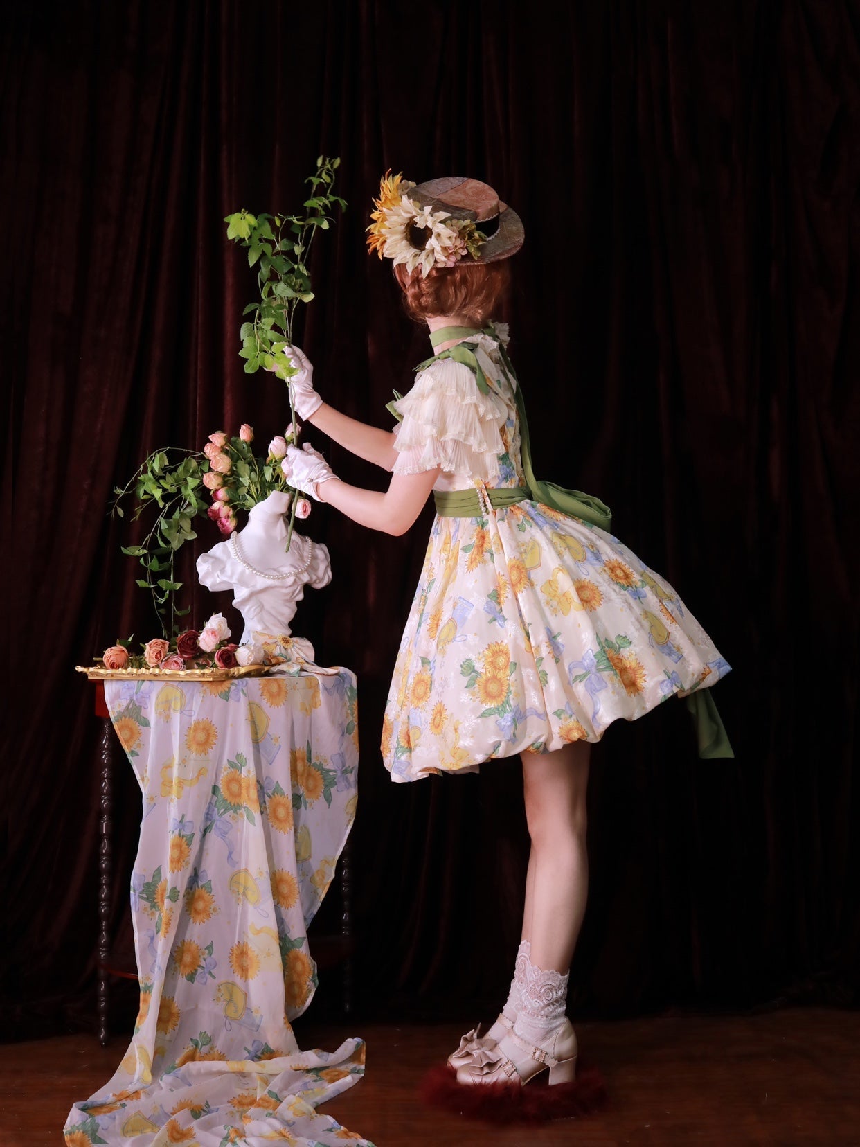 Akiyama Future Studio - Sunflower Print Lolita JSK Dress in Breathable Light Fabric