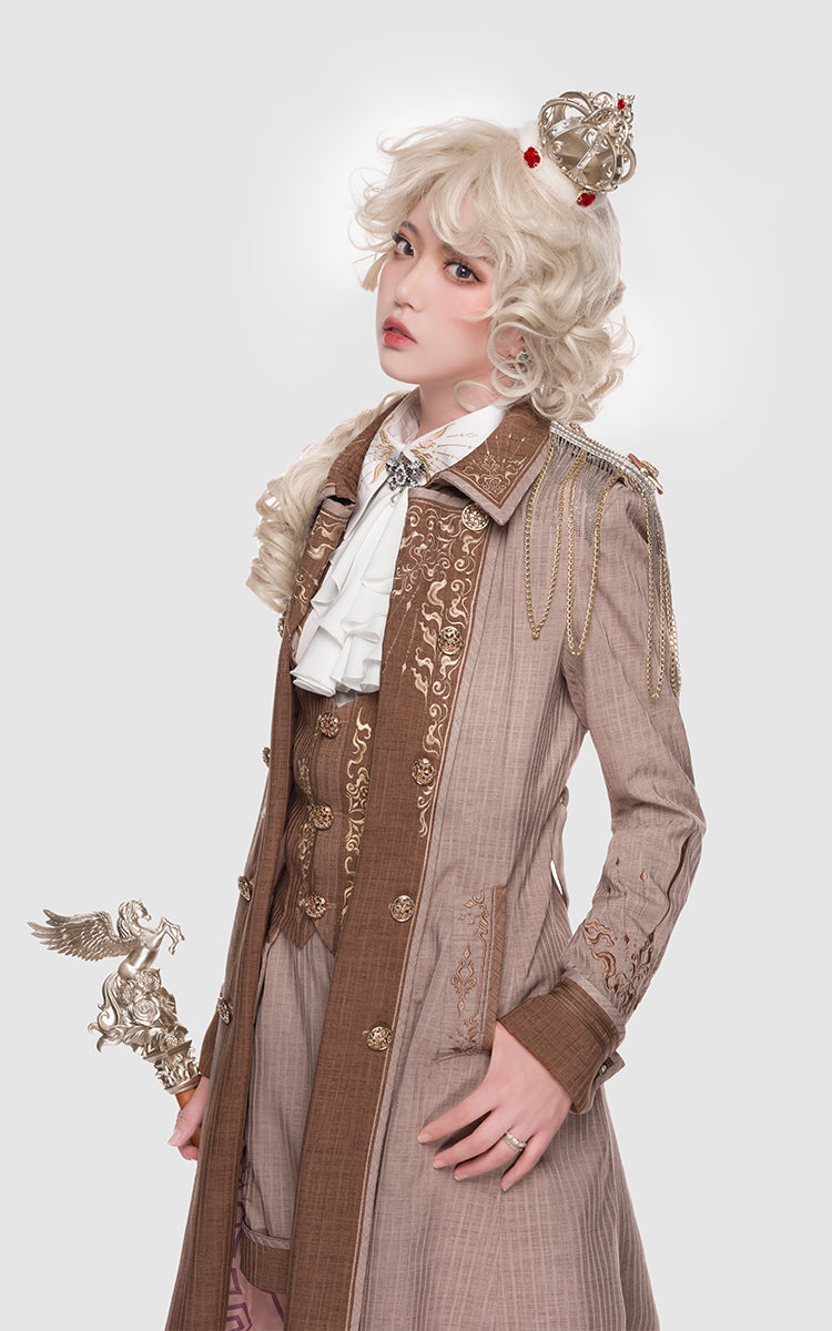 Youpairui - Sheffield - British Military Ouji Lolita Long Coat Full Set