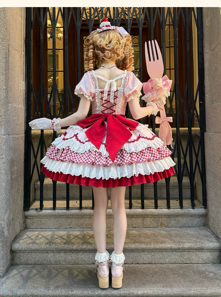 Sakurahime - Berry Sweetheart - Sweet Lolita OP Suit Old School Lolita Dress and Top Hat