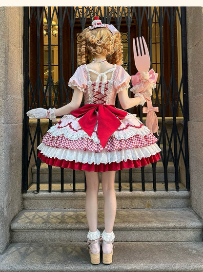 Sakurahime - Berry Sweetheart - Sweet Lolita OP Suit Old School Lolita Dress and Top Hat