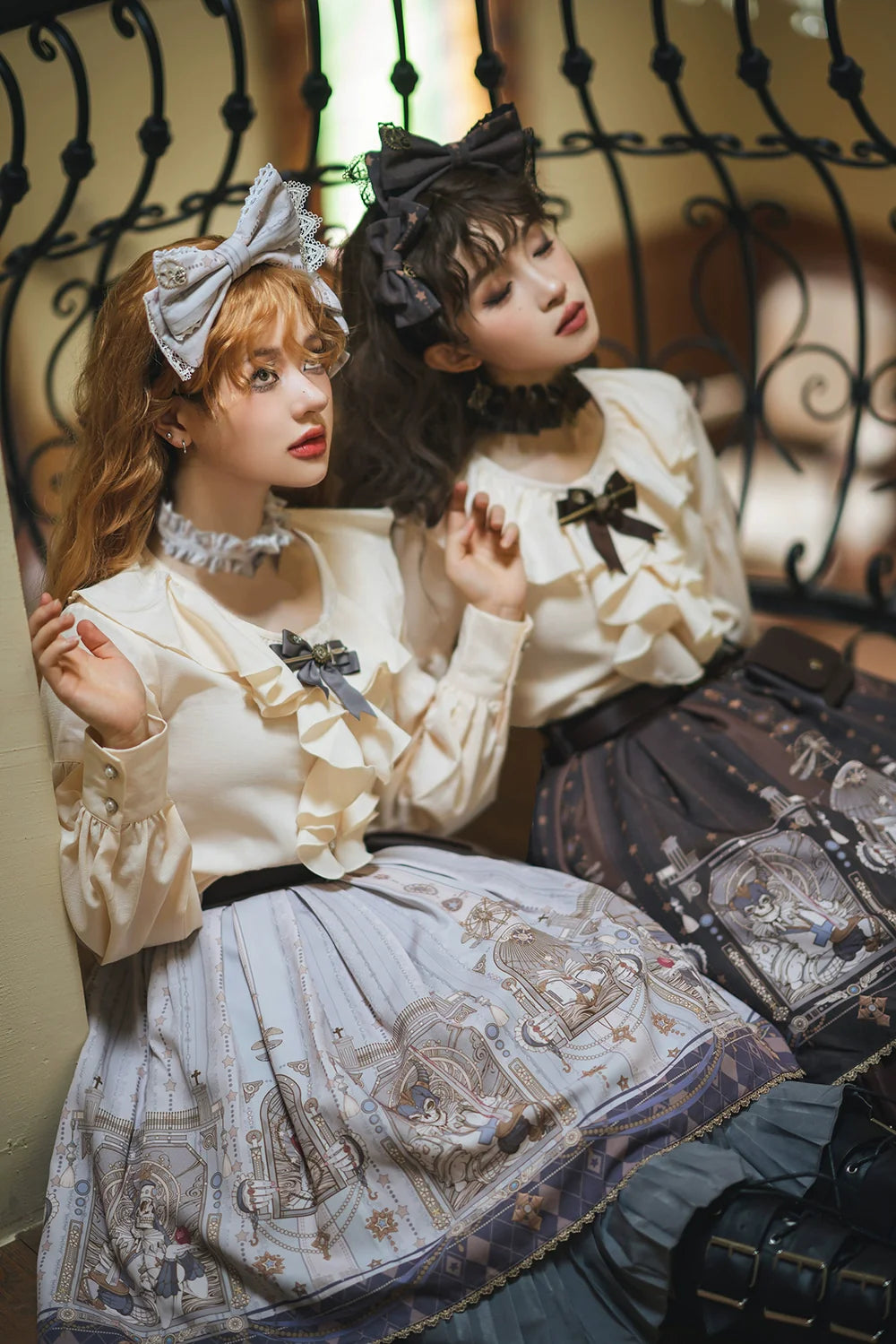 Miss Point - Demon Hunting Notes - Gothic Lolita Cross Print Short Skirt