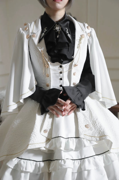 SilentMars - Fallen Moon Rule - Military Lolita Shirt Set Retro Knight Style Blouse