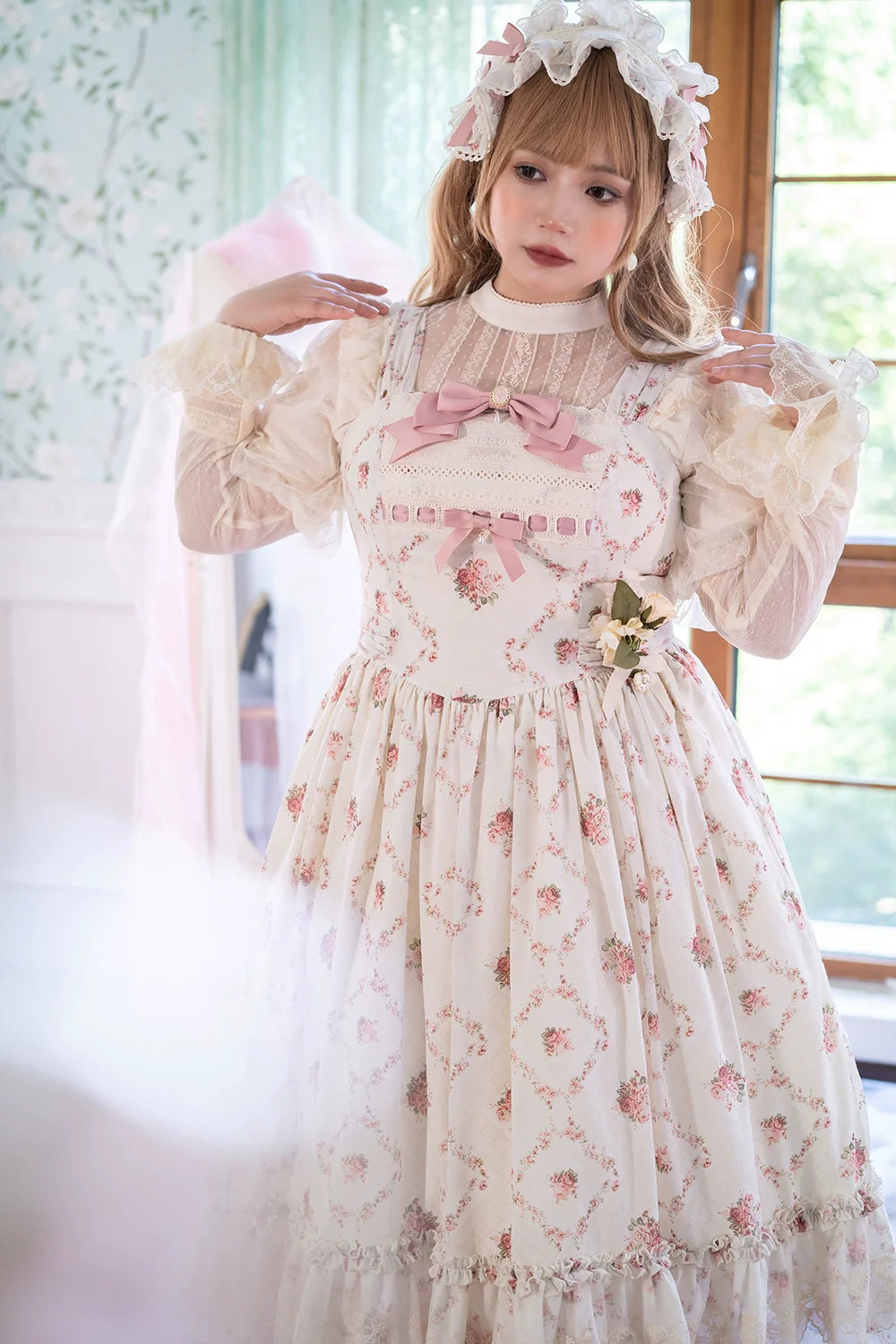 Miss Point - Kaleidoscope - Classical Lolita Shirt Dot Gauze Detachable Puff Sleeve Blouse Customized