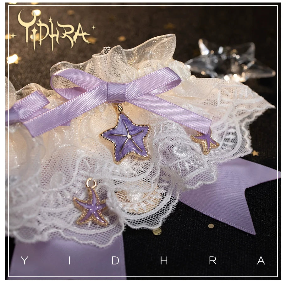 Yidhra - Lolita Ankle Socks Detachable Sock Cuffs With Bow/Pendant