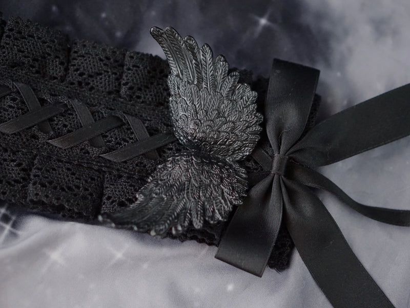 Strange Sugar - Black Wings Halloween Goth Lolita Hairband
