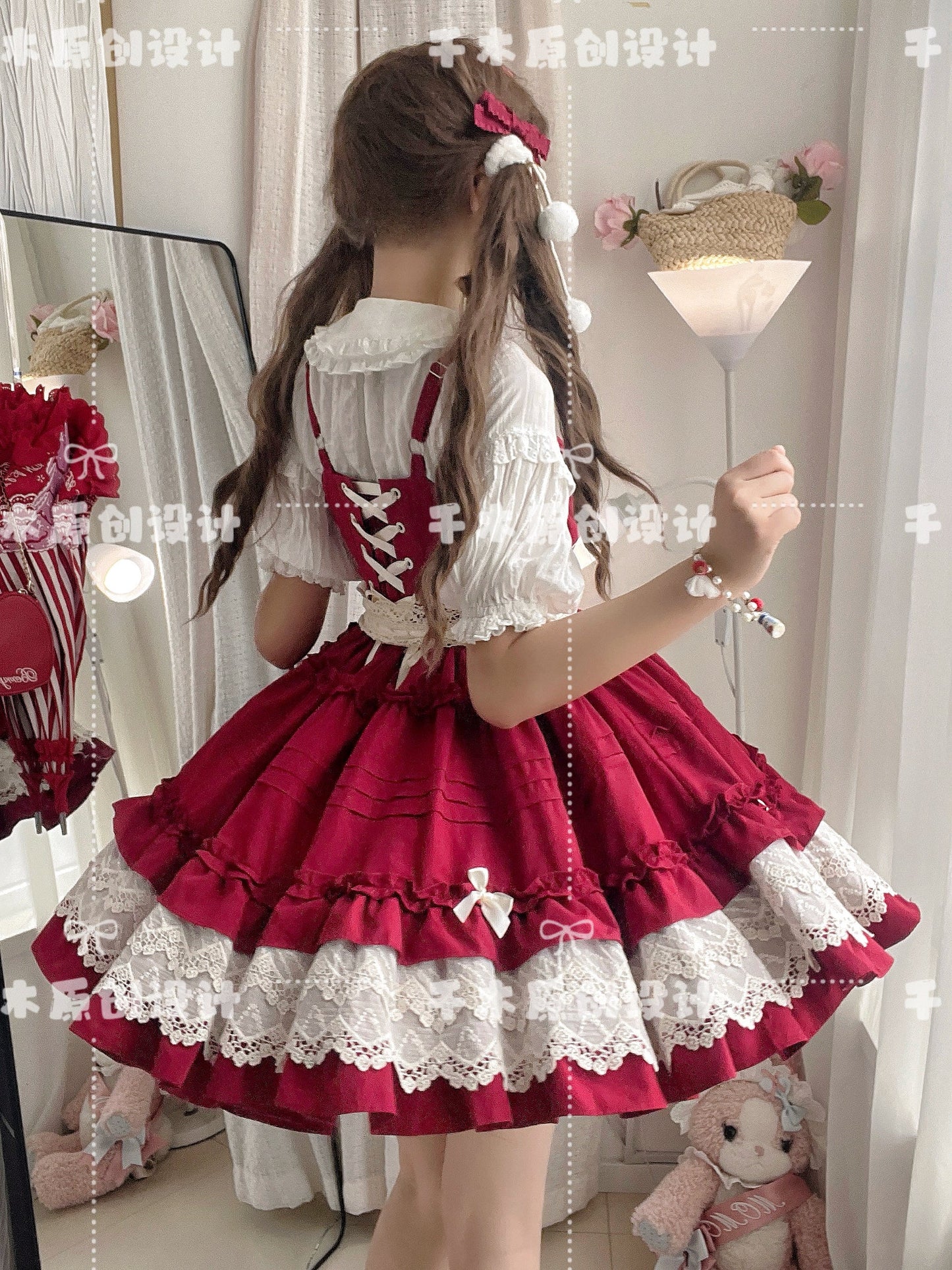 Qianmu - Vivian - Sweet Lolita JSK Doll Lolita Tiered Ruffles Dress