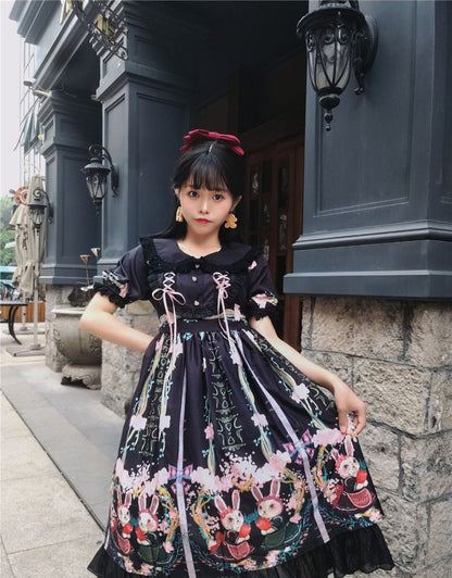 Niu Niu - Picnic Bunny Girl - Plus Size Lolita JSK Short Sleeve OP Dress