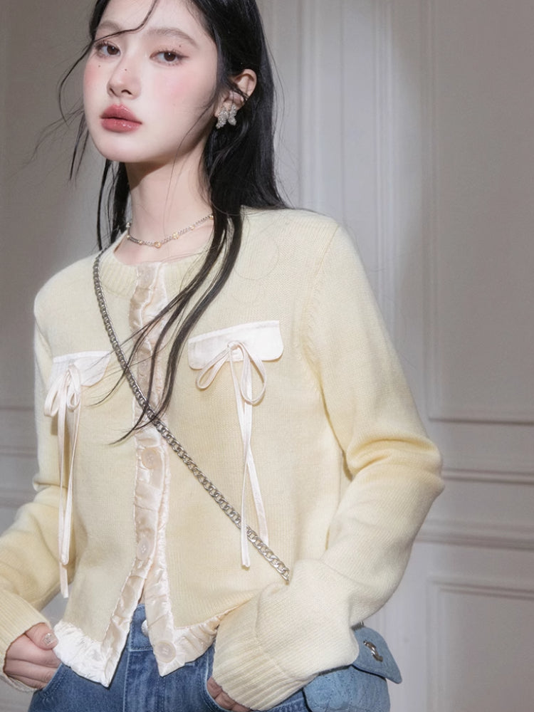 Ribbon wool cardigan【s0000007211】