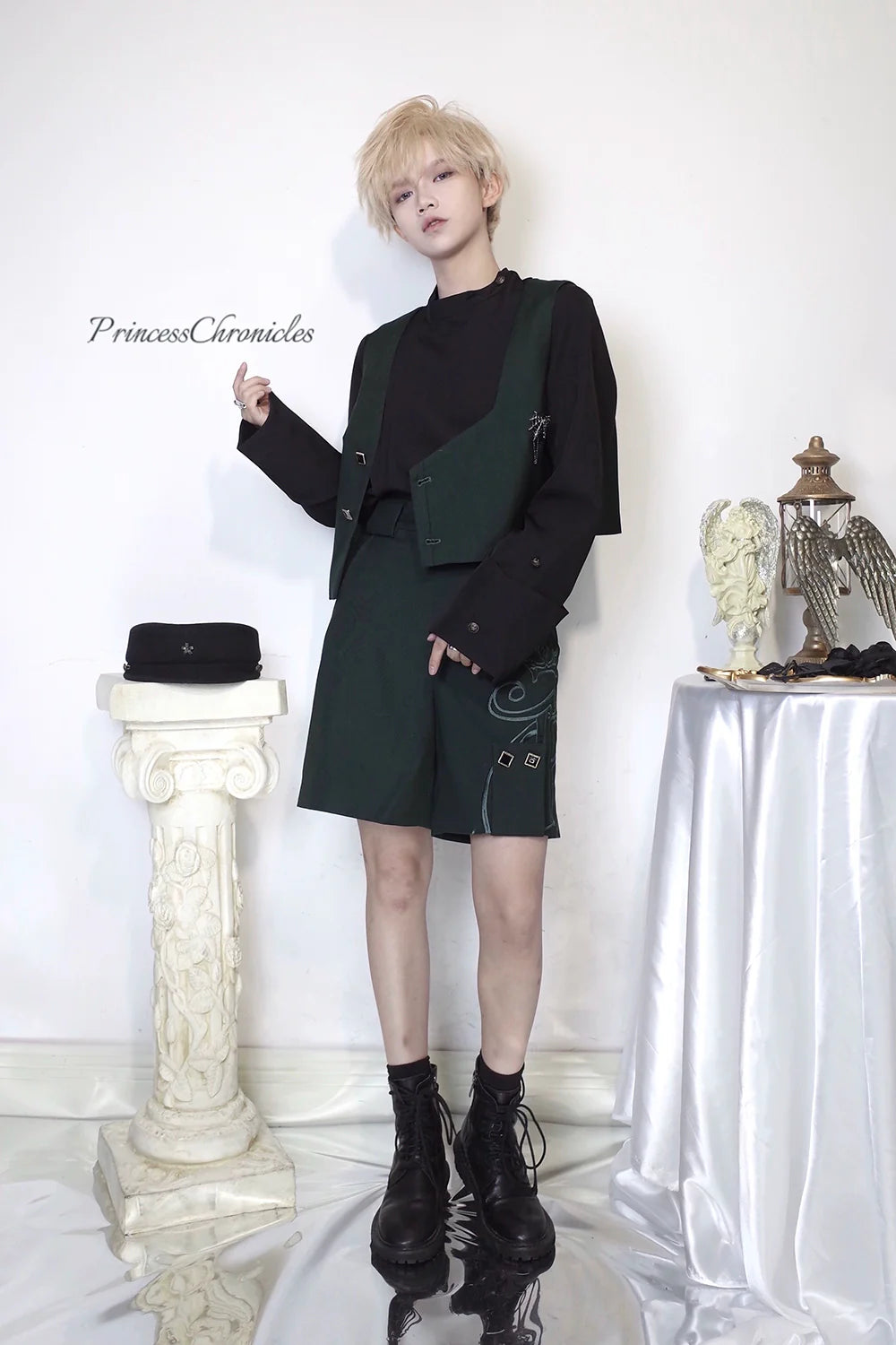 Princess Chronicles - Ruwoxichen - Retro Ouji Lolita Prince Style Black Blouse